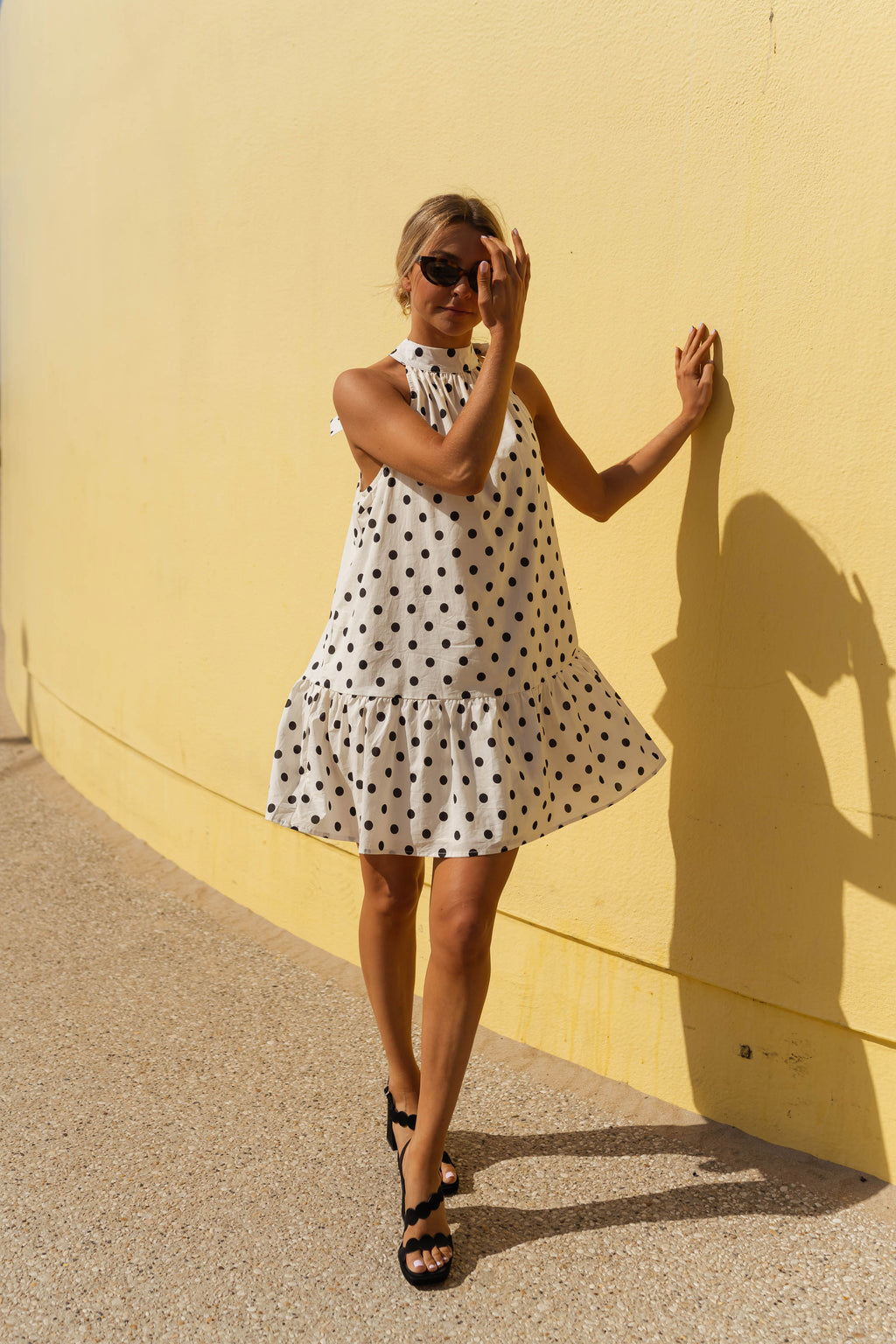 Marilyne dress - polka dots ecru