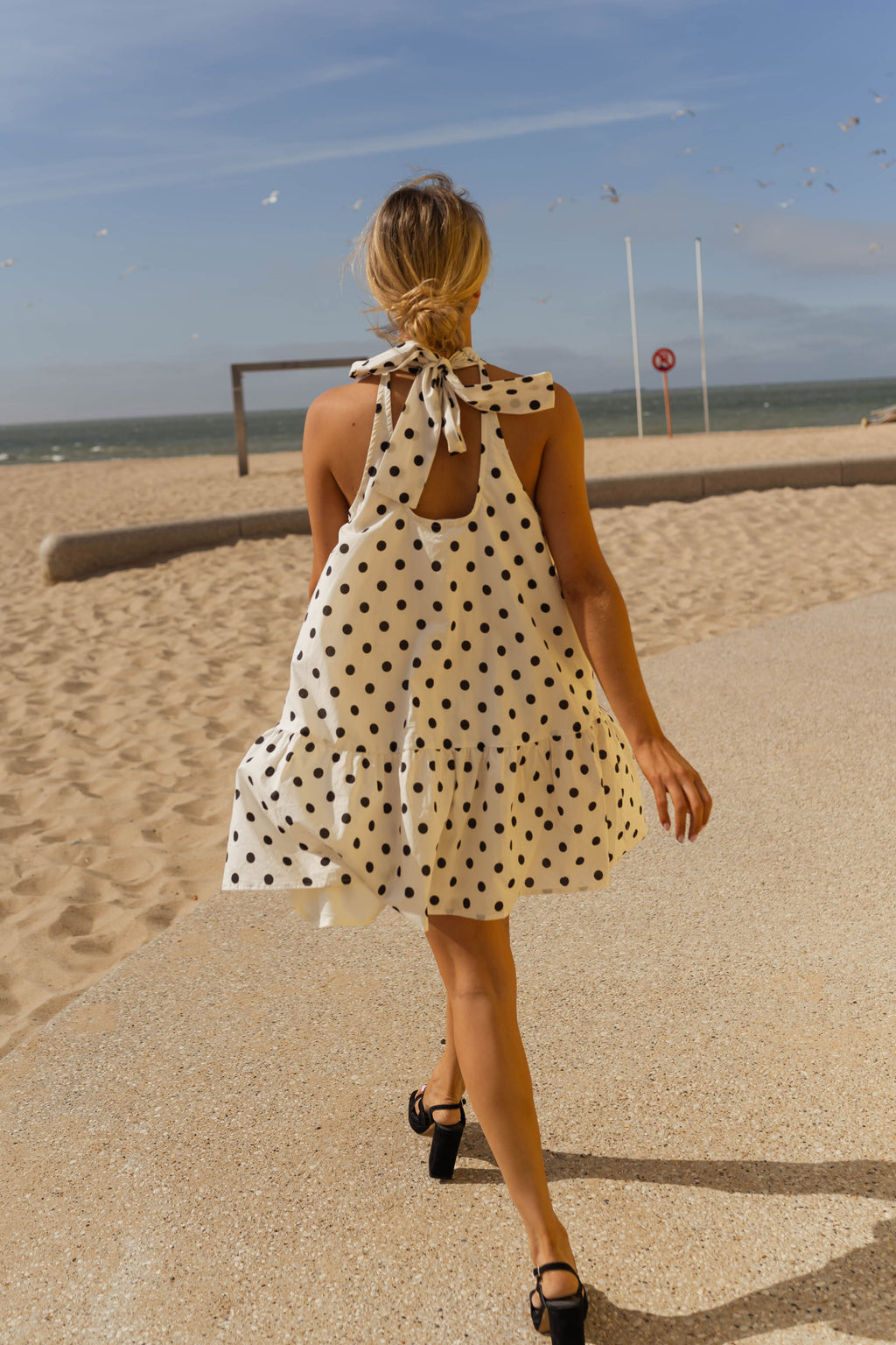 Marilyne dress - polka dots ecru
