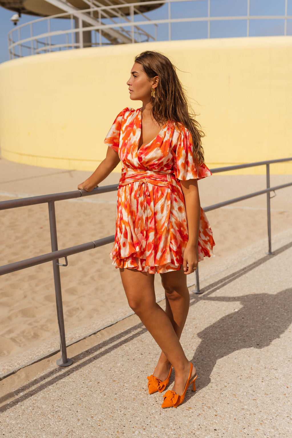 Ophélie dress - pink and orange