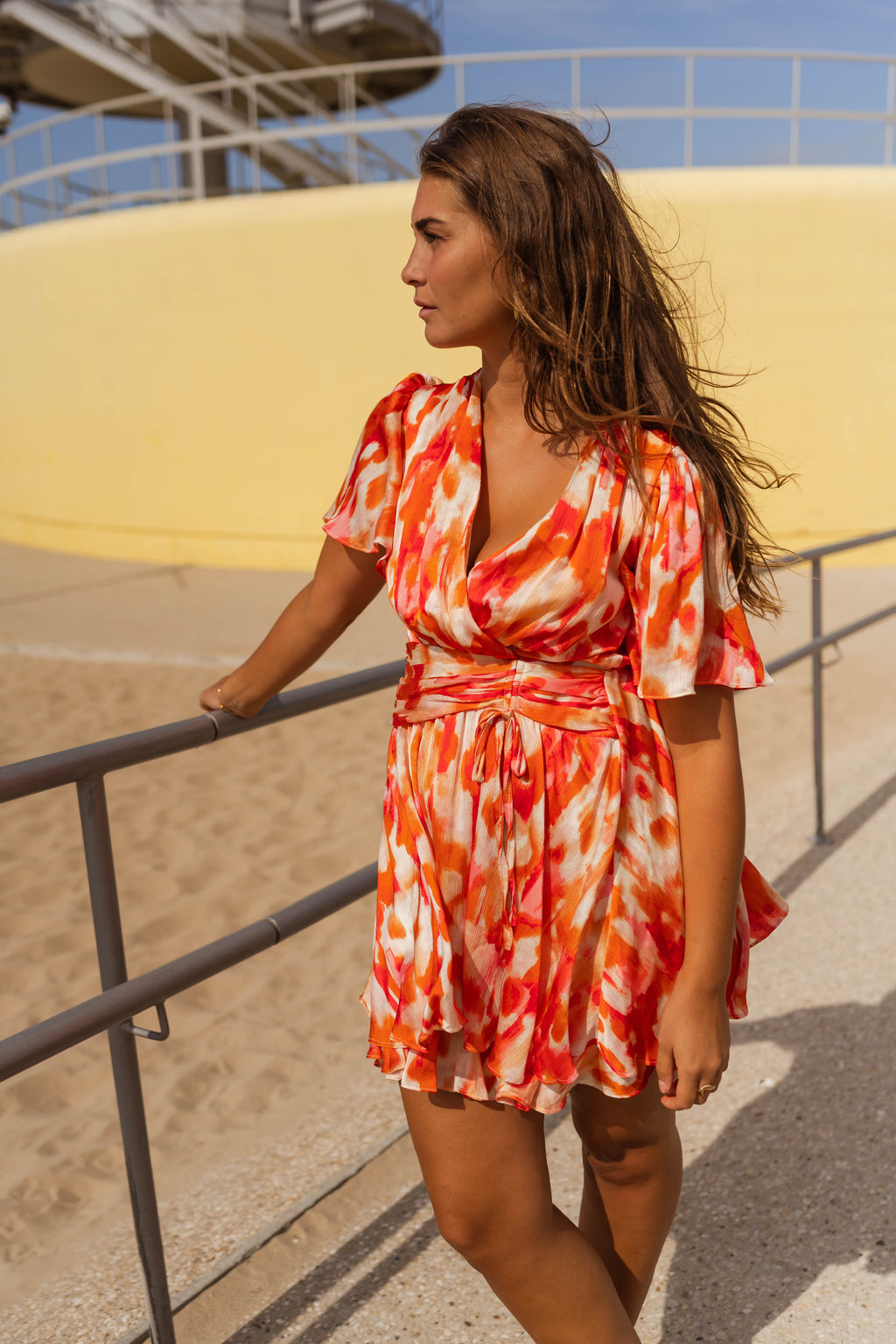 Ophélie dress - pink and orange