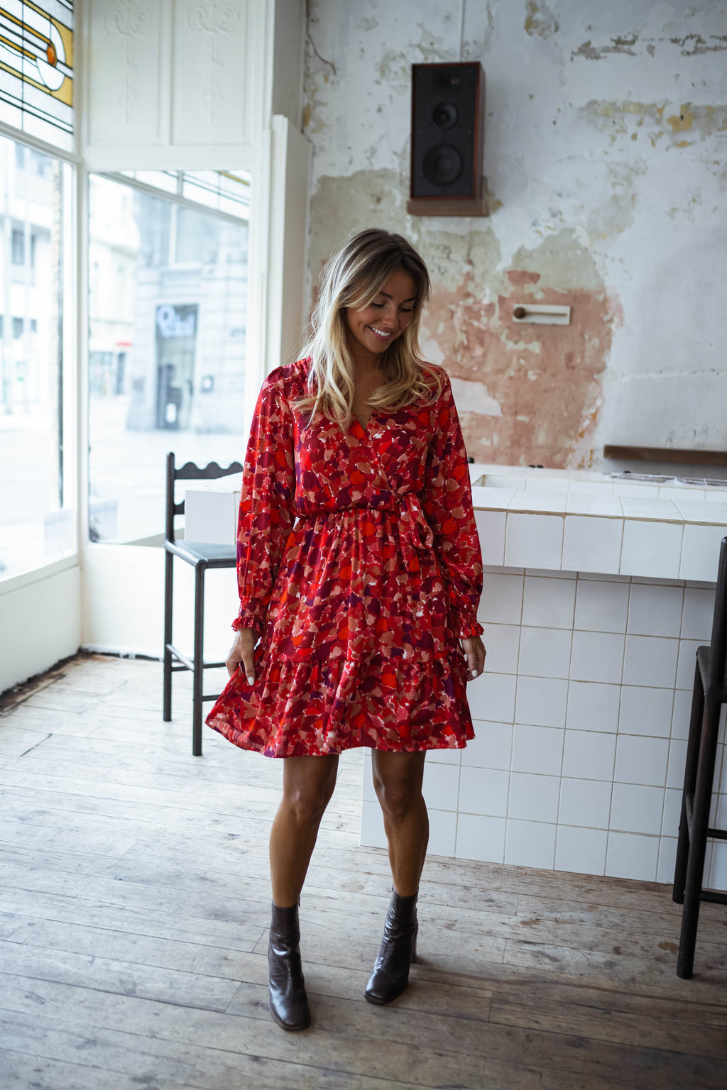 Robe Basha - rouge à motifs