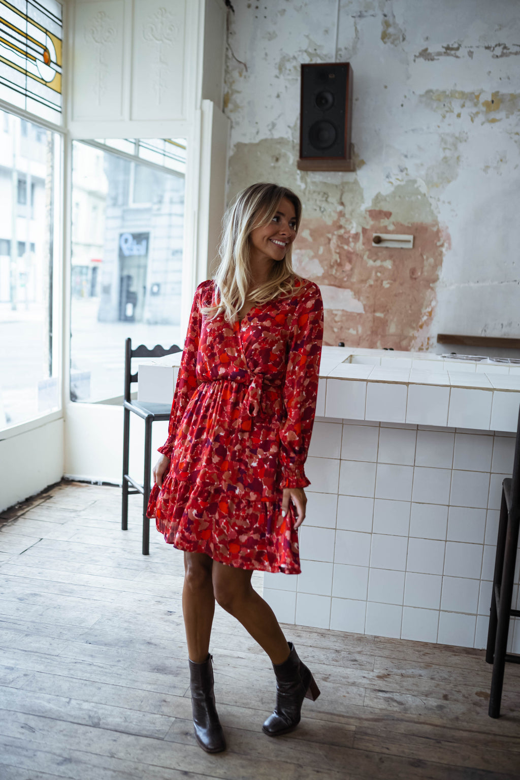Robe Basha - rouge à motifs