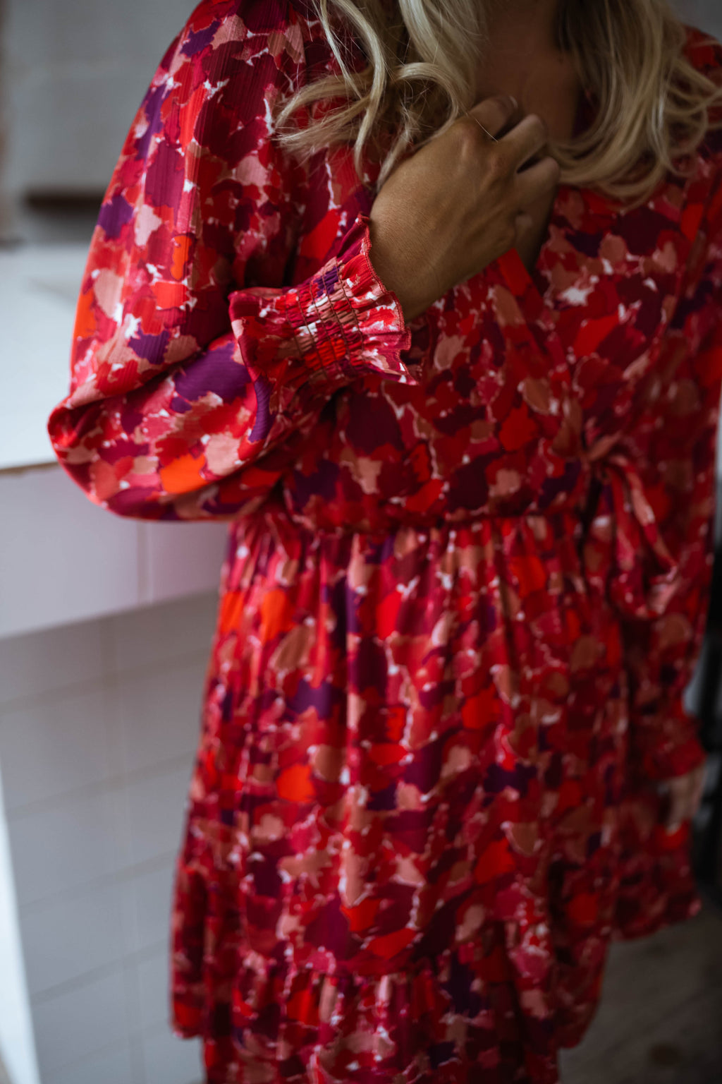 Basha dress - red with patterns
