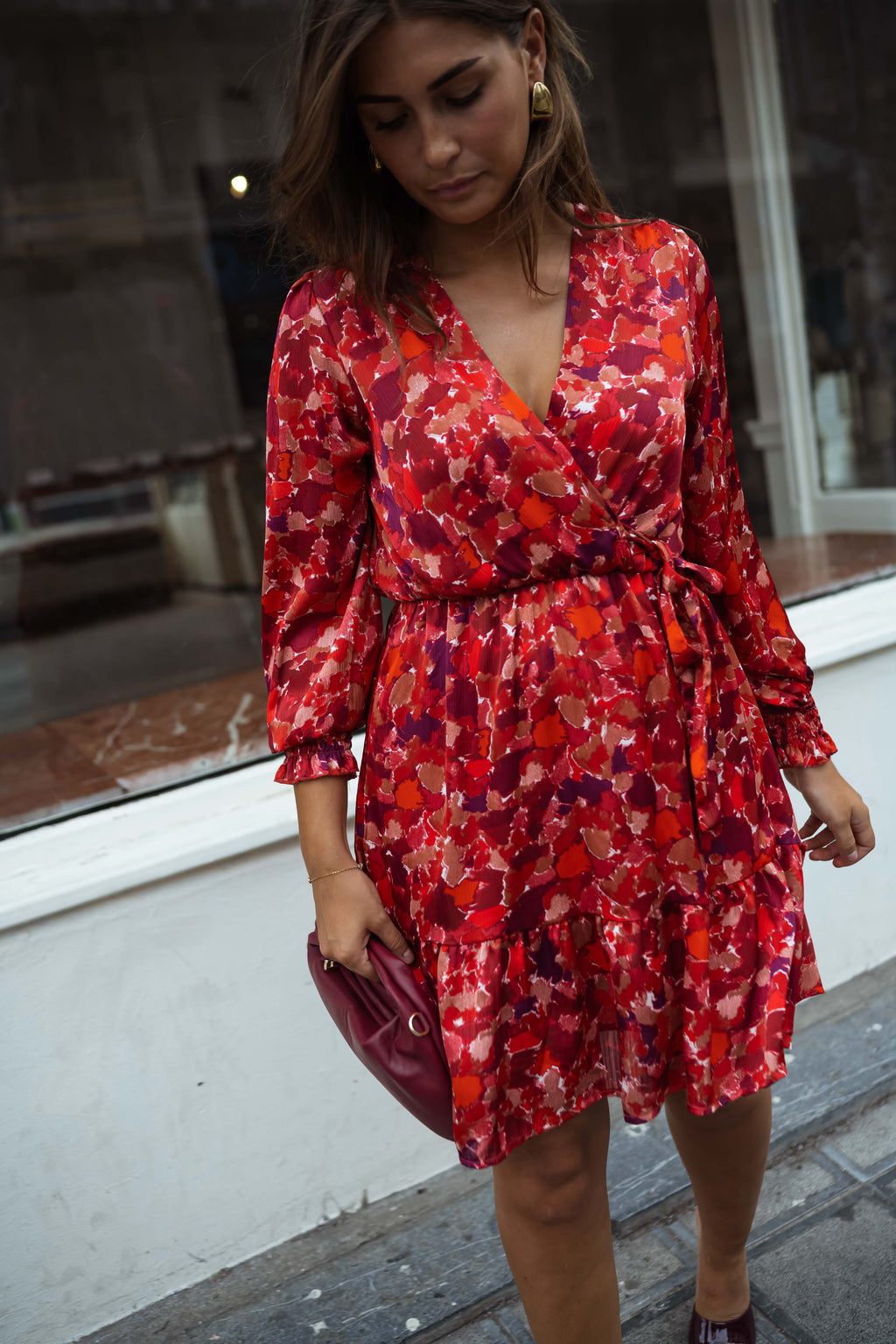 Basha dress - red with patterns