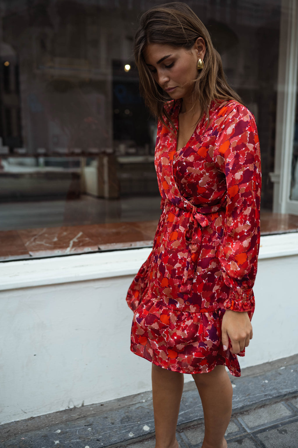 Basha dress - red with patterns