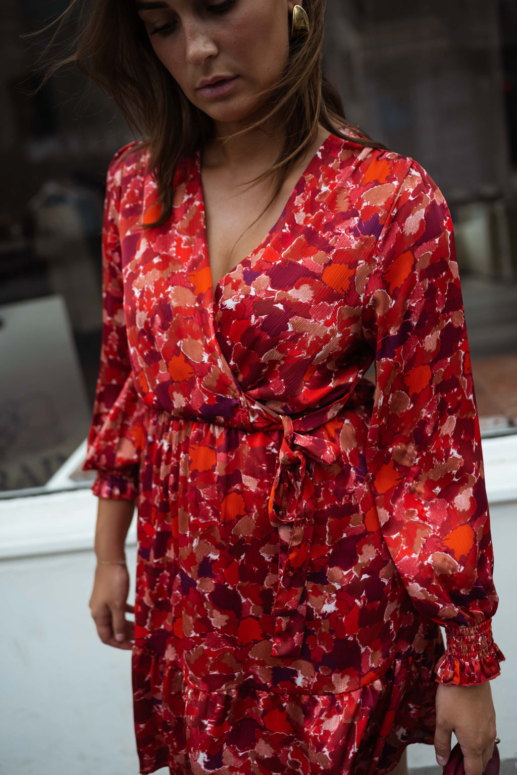 Basha dress - red with patterns