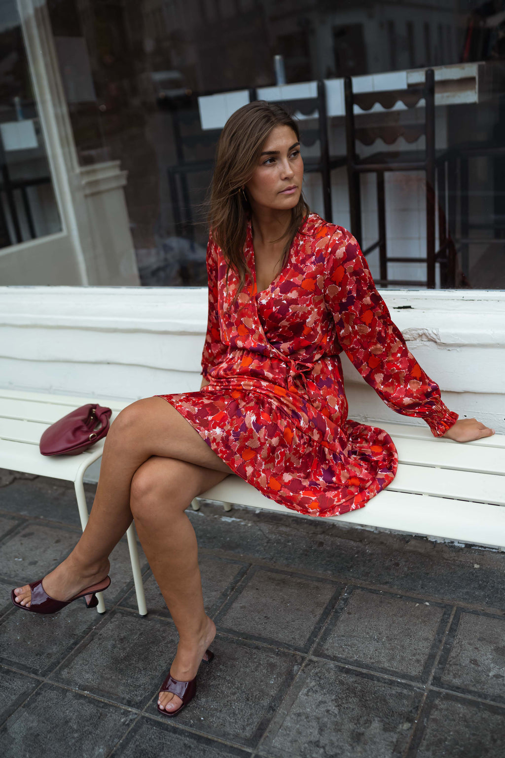 Basha dress - red with patterns