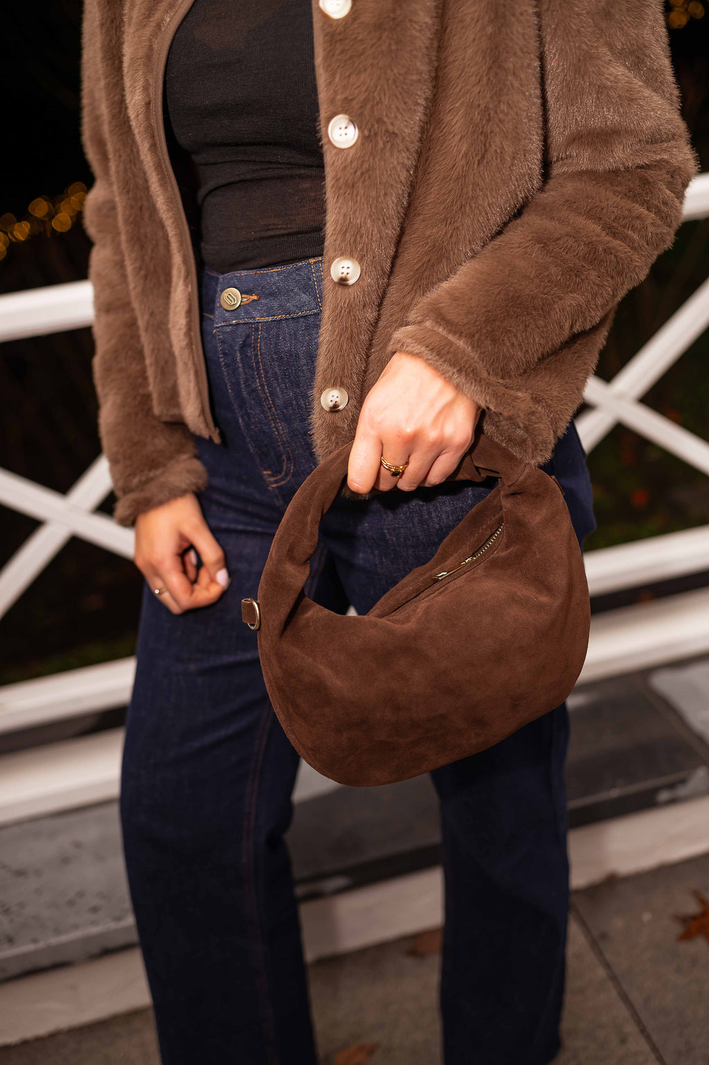 Nella bag - chocolate suede