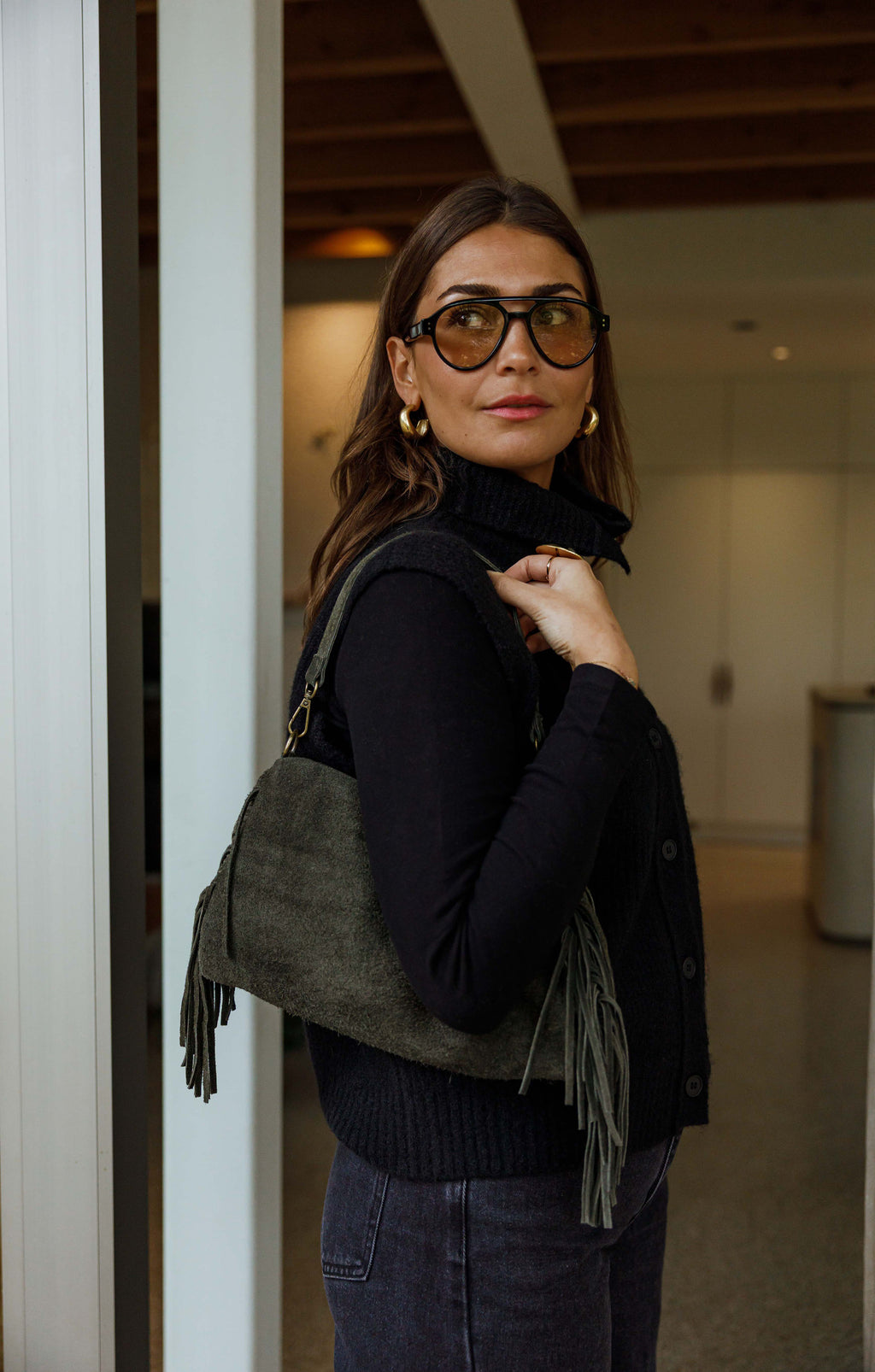 Sac Kasia - kaki à franges