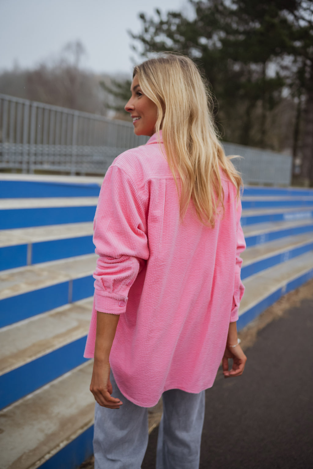 Aurelie overshirt - pink corduroy