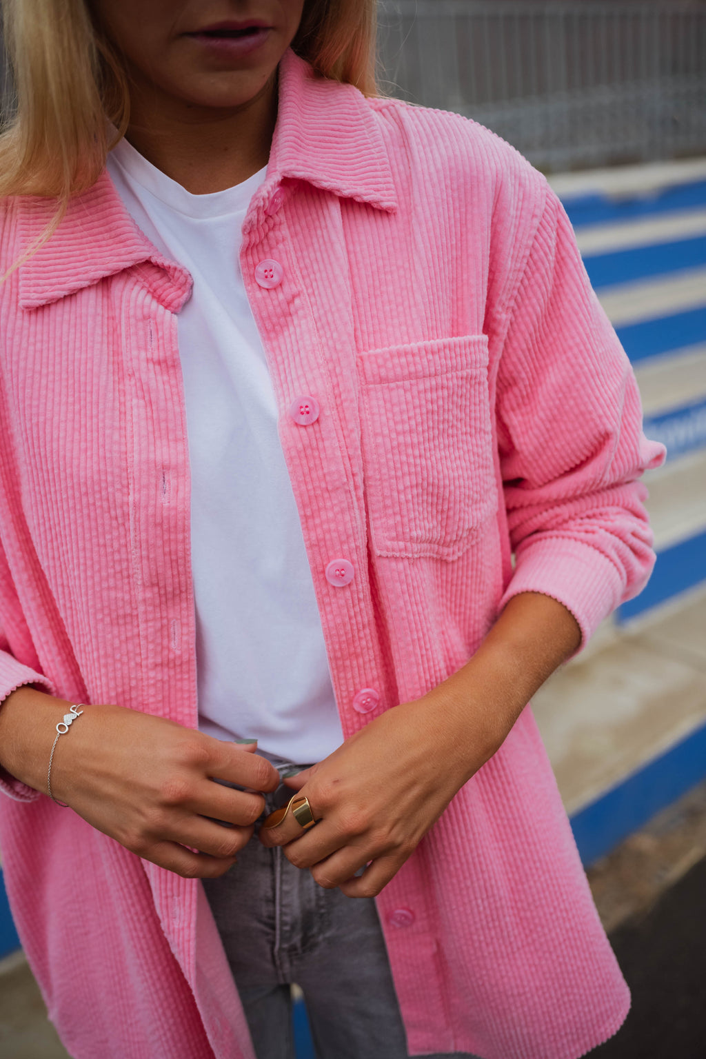 Aurelie overshirt - pink corduroy