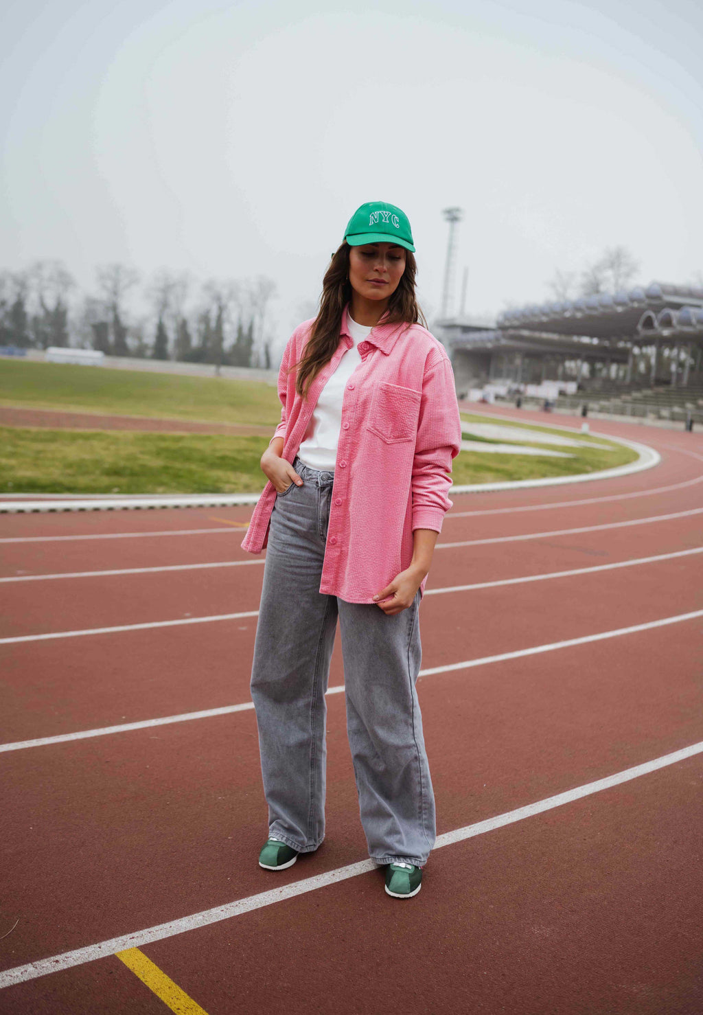 Aurelie overshirt - pink corduroy
