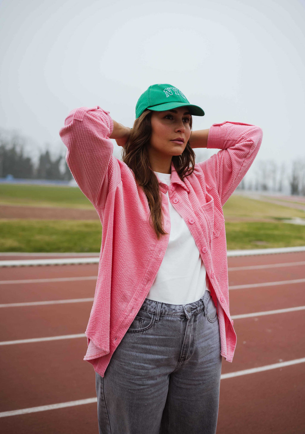 Aurelie overshirt - pink corduroy
