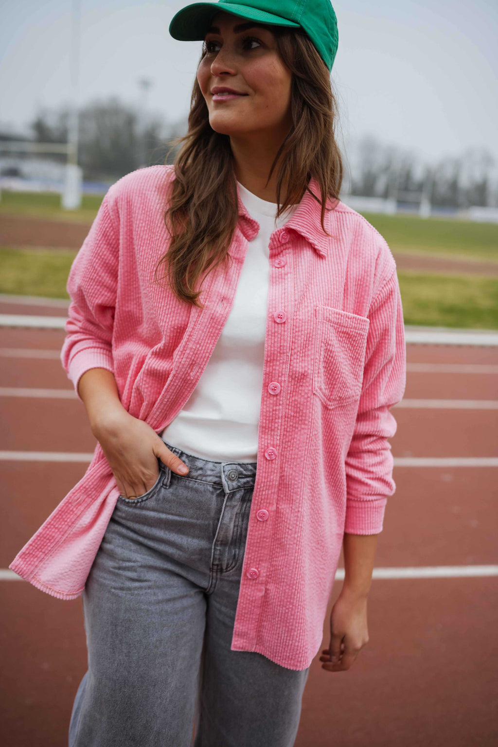 Aurelie overshirt - pink corduroy