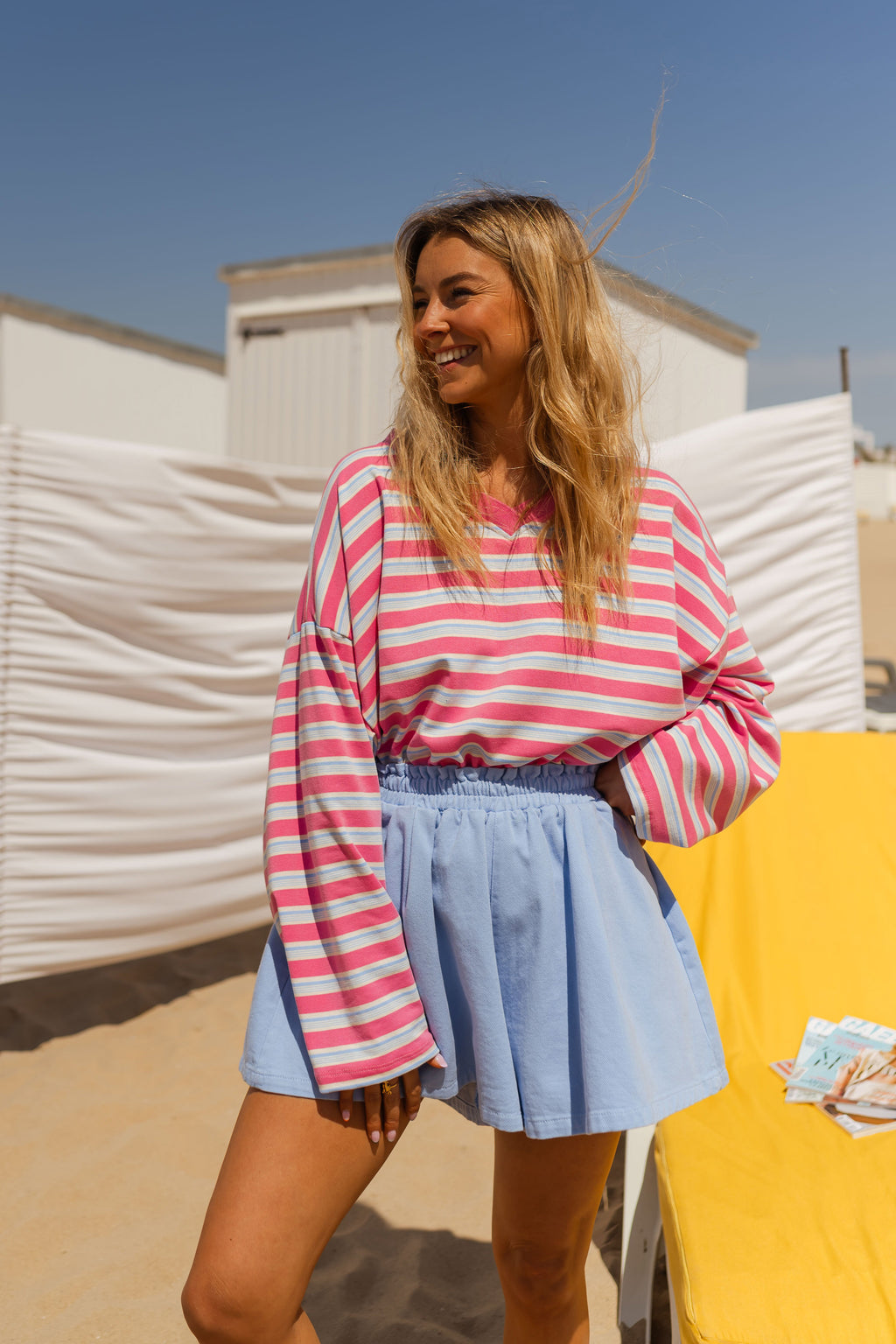T-shirt Dorota - rose et bleu