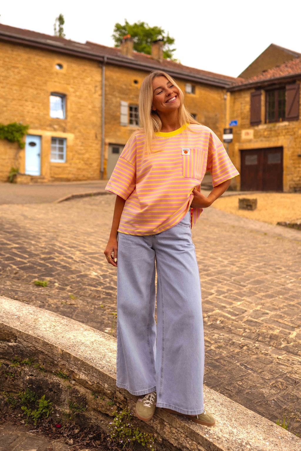 T-shirt Haly - jaune et rose