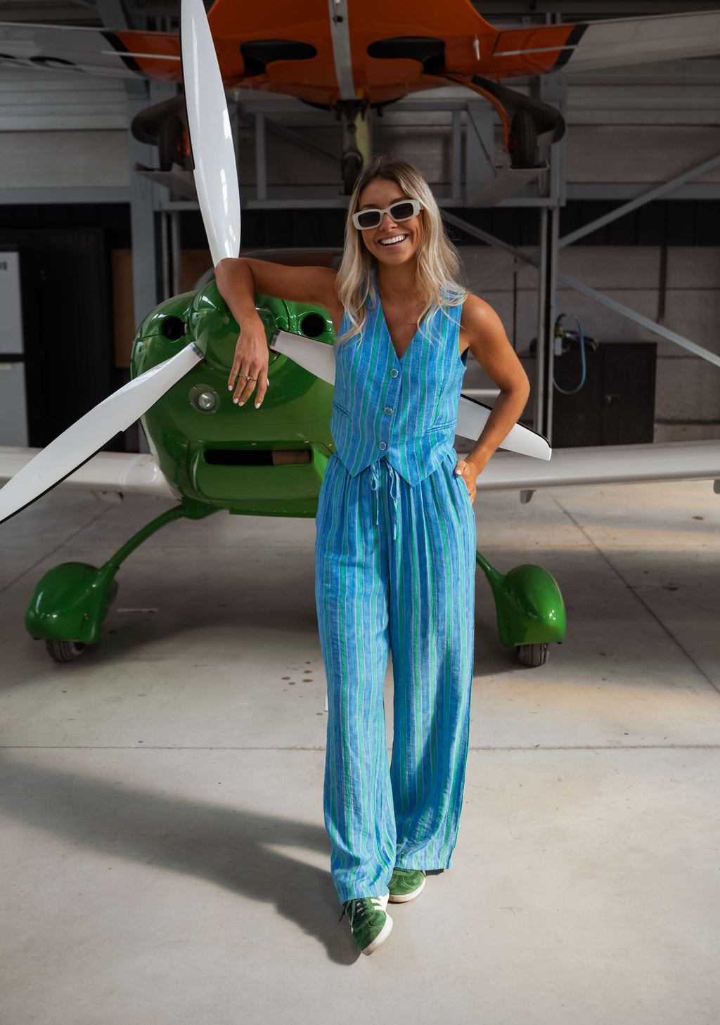 Tako top - green & blue
