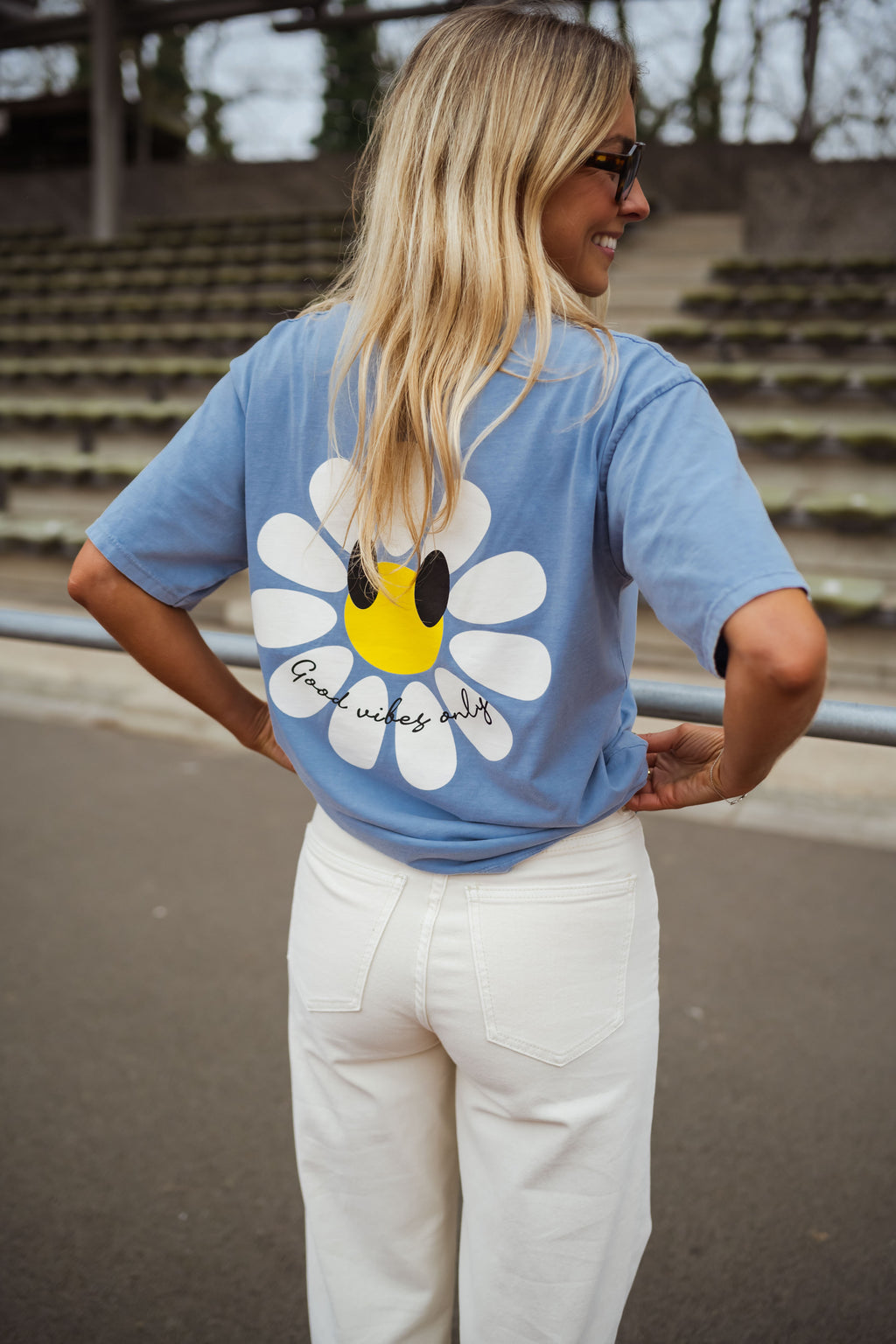 T-shirt Marguerite - bleu ciel