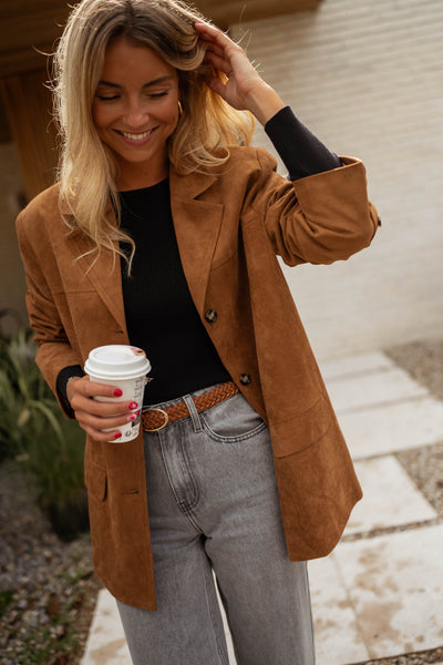 Manteau En Cuir Véritable LIST - Taille 44 Femme - Camel Vintage - Doublure Fourrure - Italie