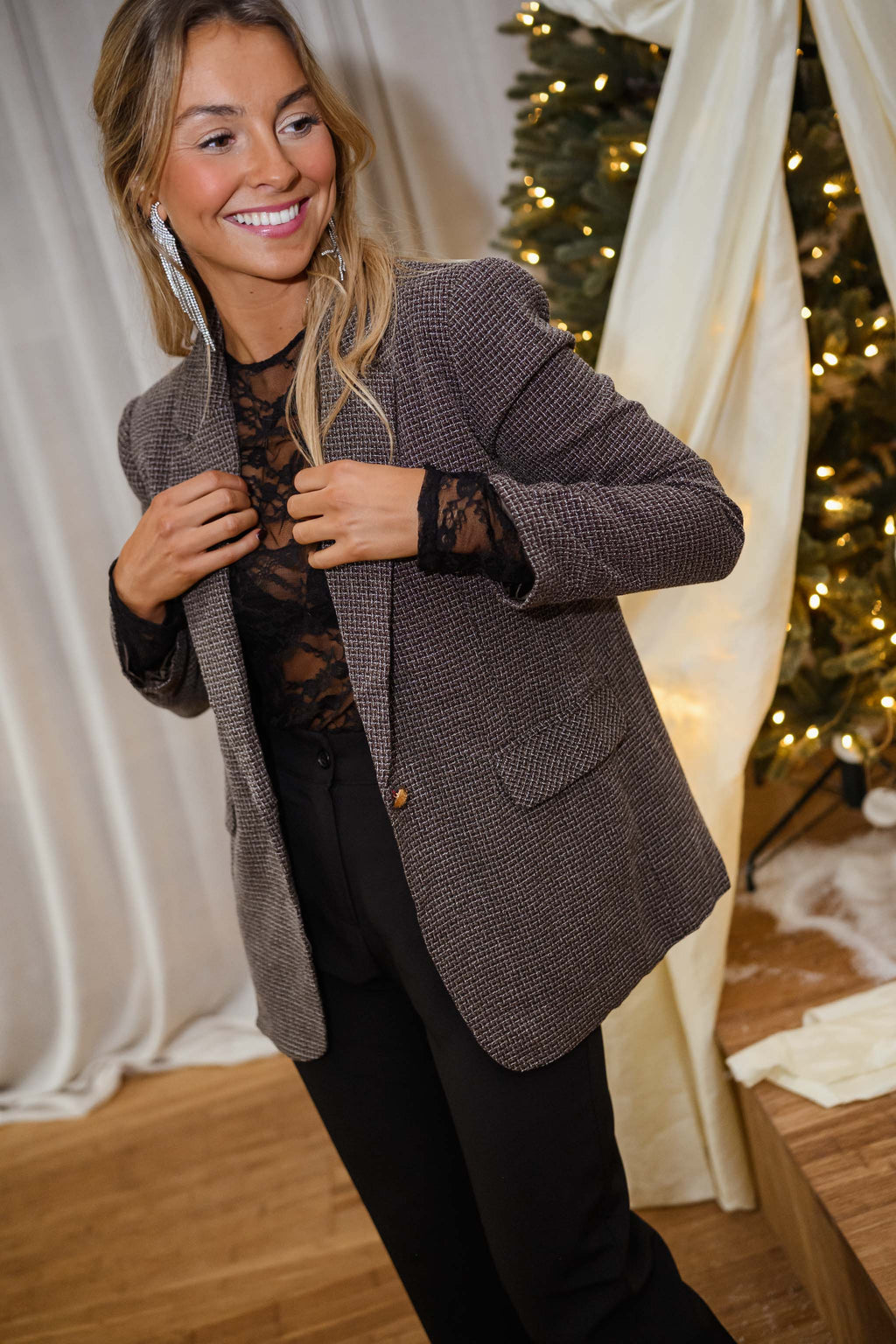 Veste Eloa - brune à carreaux