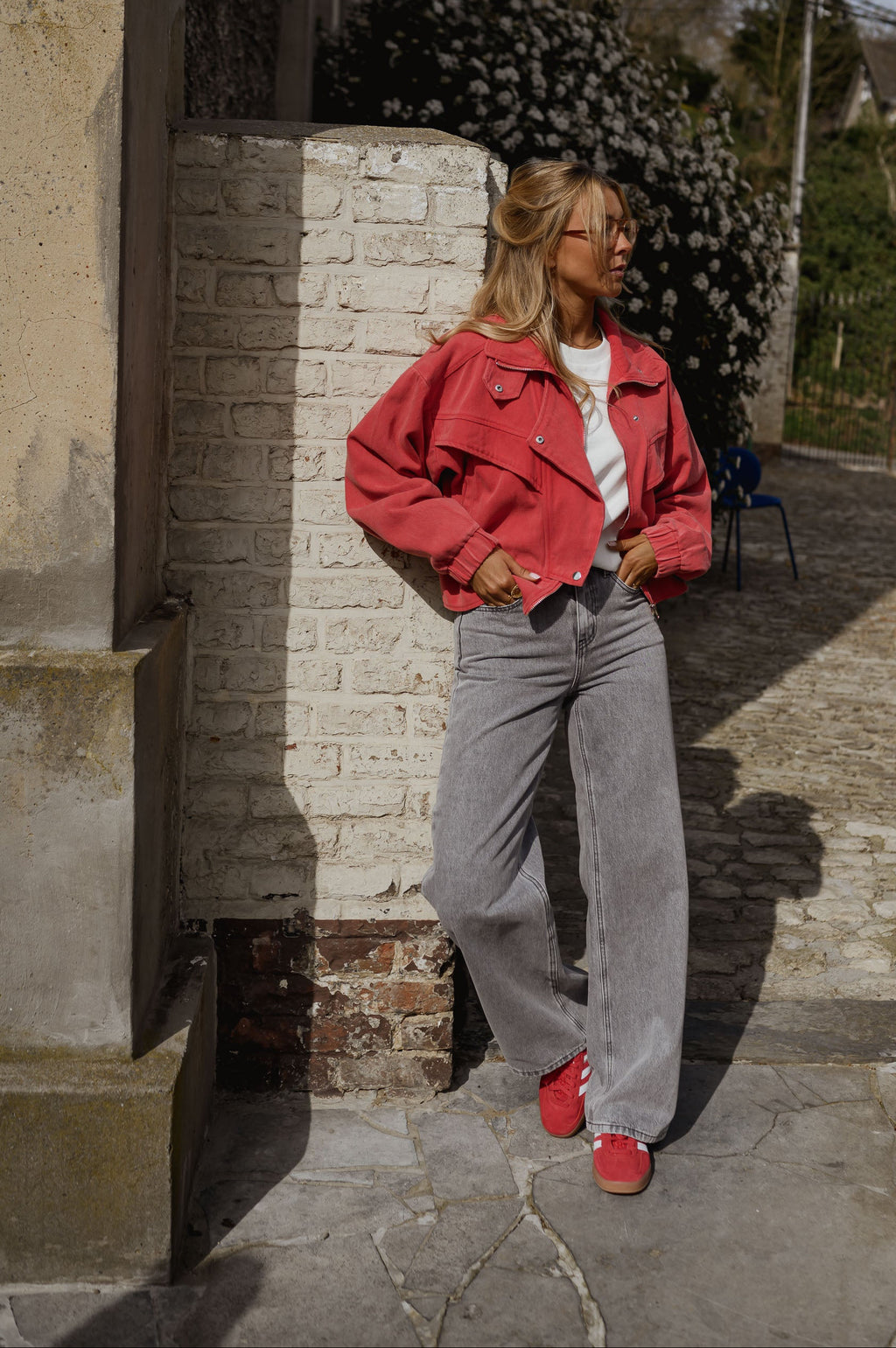 Veste Justine - Rouge - Col À Revers – Easy Clothes
