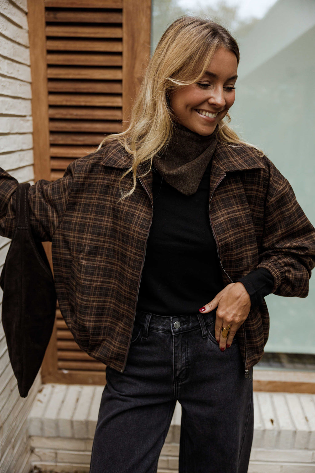 Veste Philipa - brune à carreaux