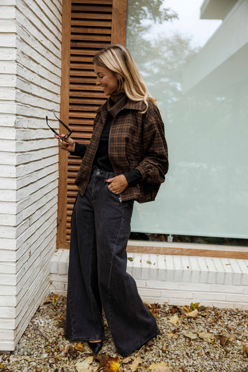 Veste Philipa - brune à carreaux