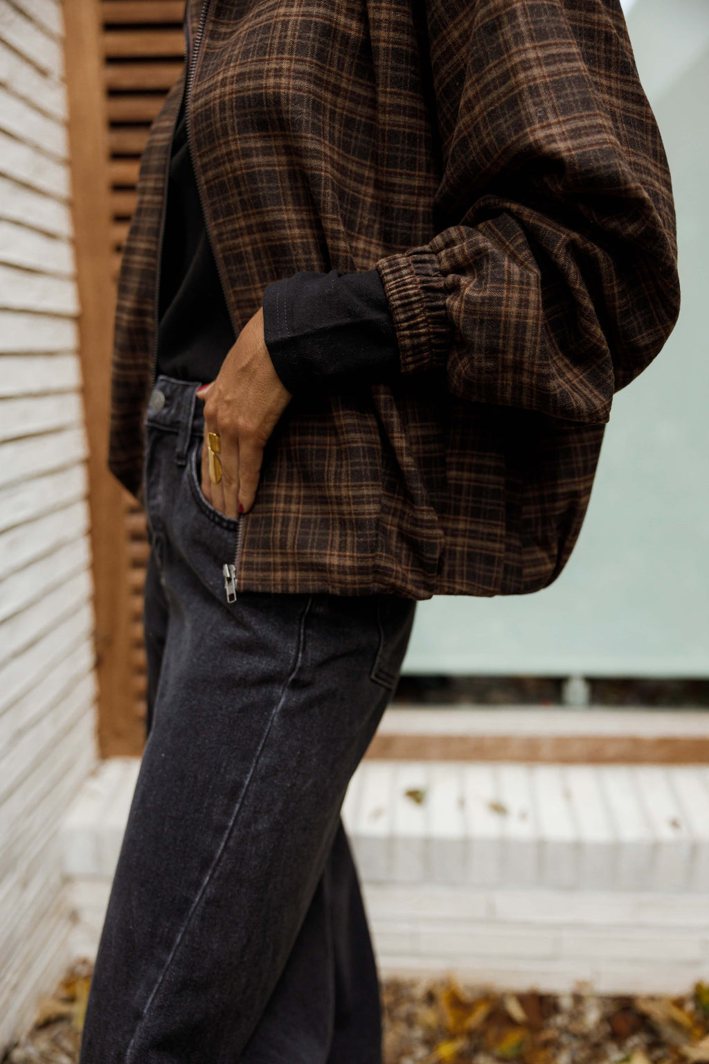 Veste Philipa - brune à carreaux