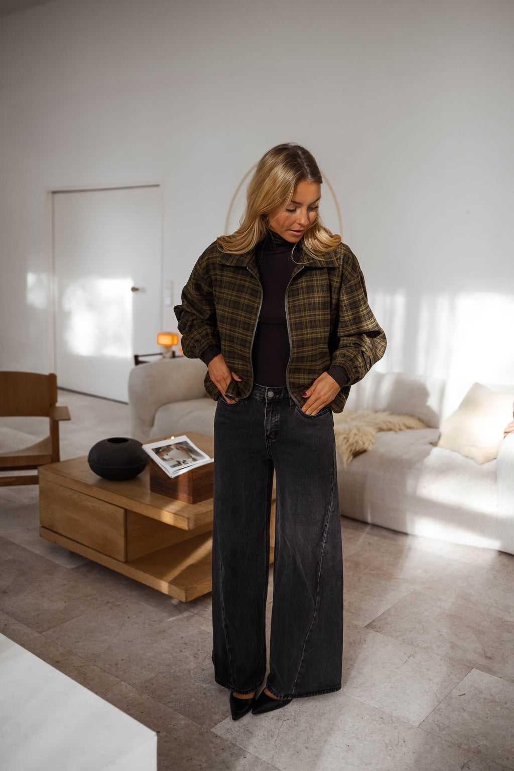 Veste Philipa - kaki à carreaux