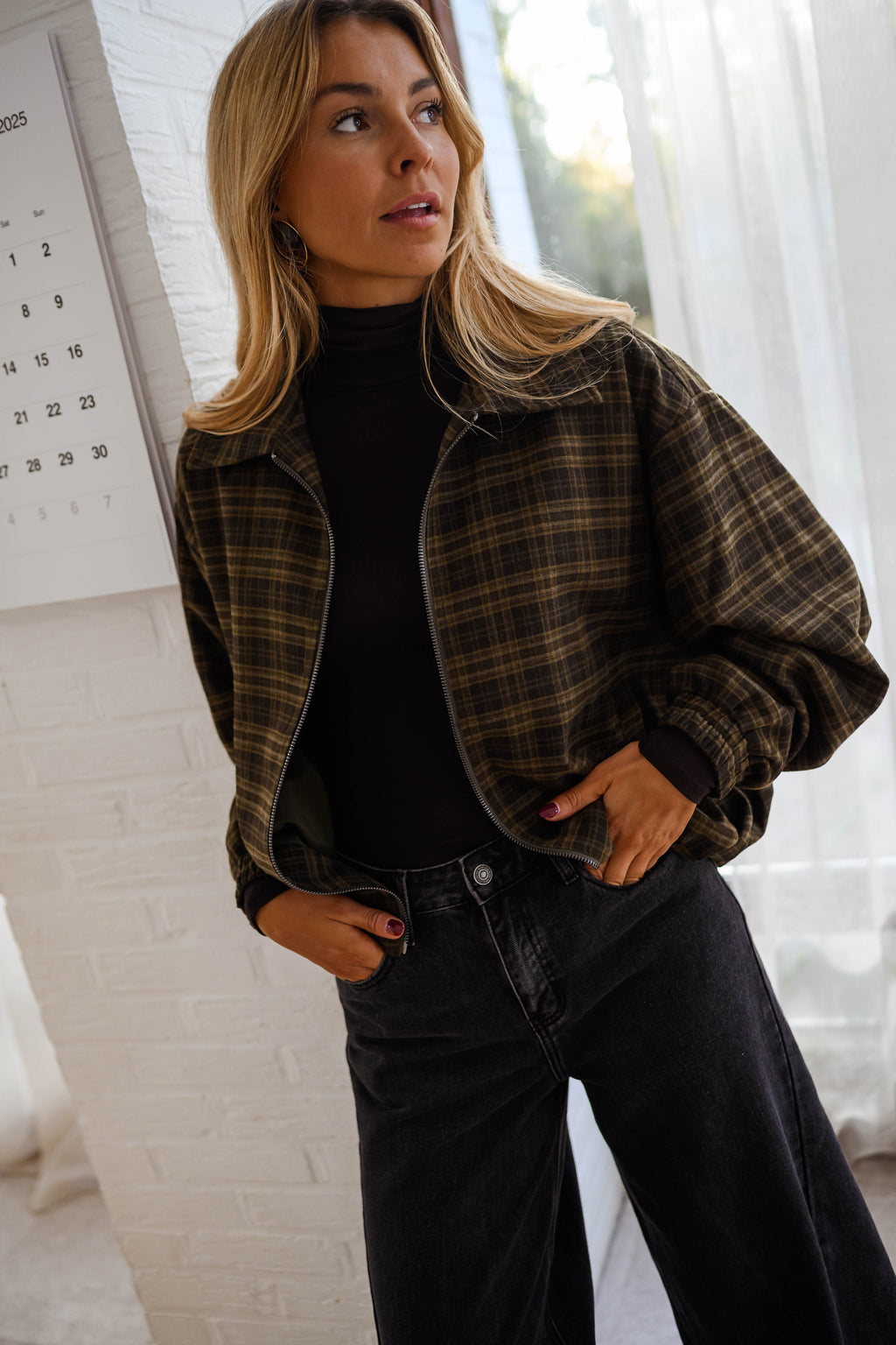 Veste Philipa - kaki à carreaux