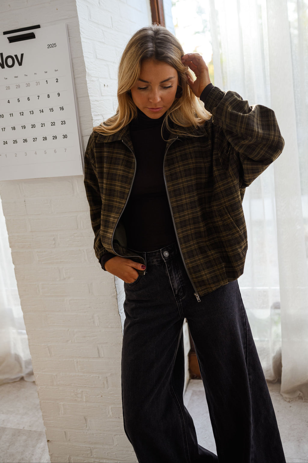 Veste Philipa - kaki à carreaux