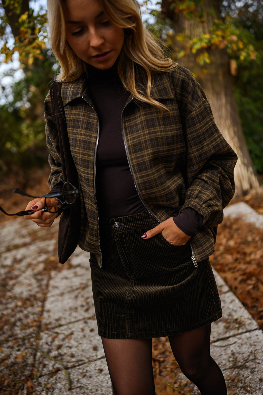 Veste Philipa - kaki à carreaux