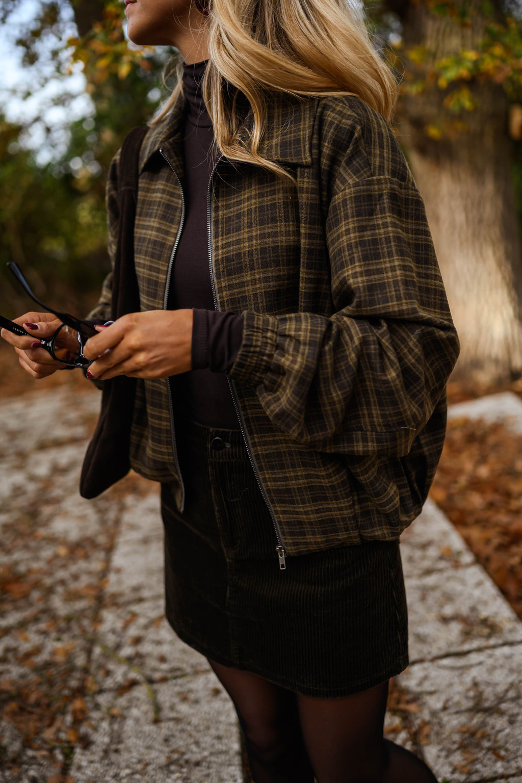 Veste Philipa - kaki à carreaux