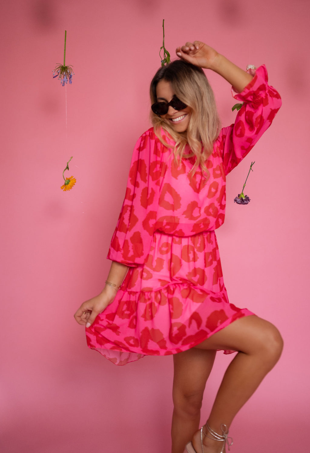 Dress Ellis - Pink And red
