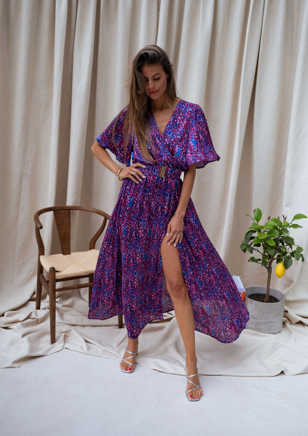 Robe Ariana - rose et bleu