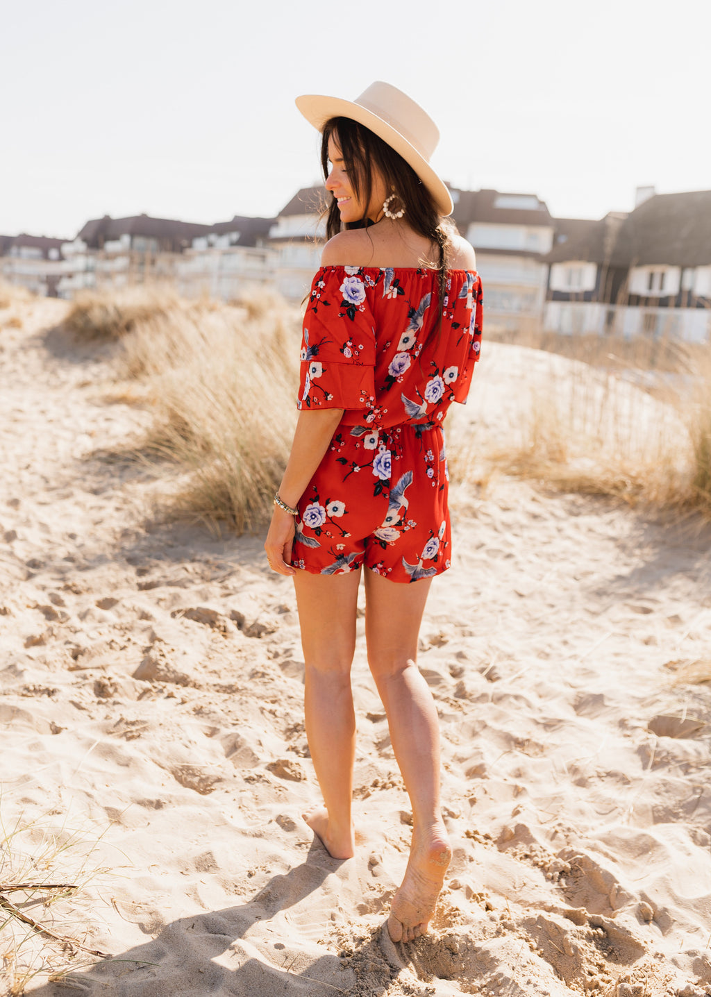 playsuit Astrid - red patterned
