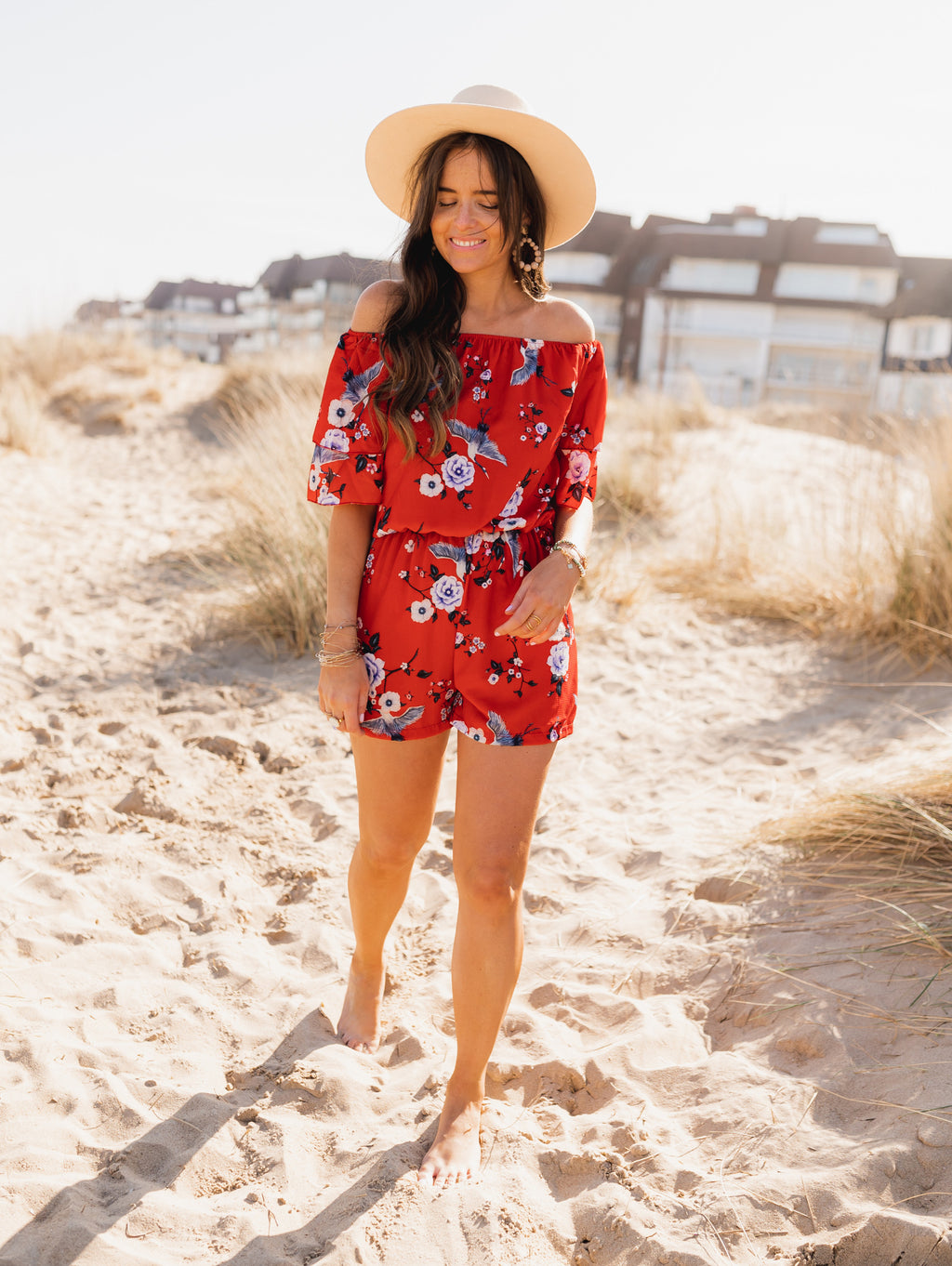 playsuit Astrid - red patterned