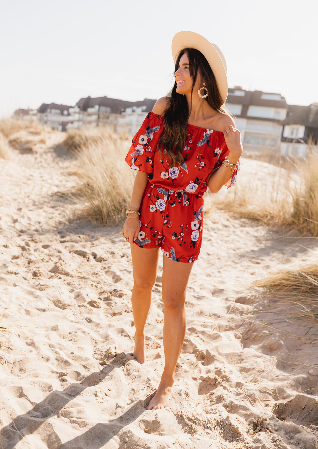 playsuit Astrid - red patterned