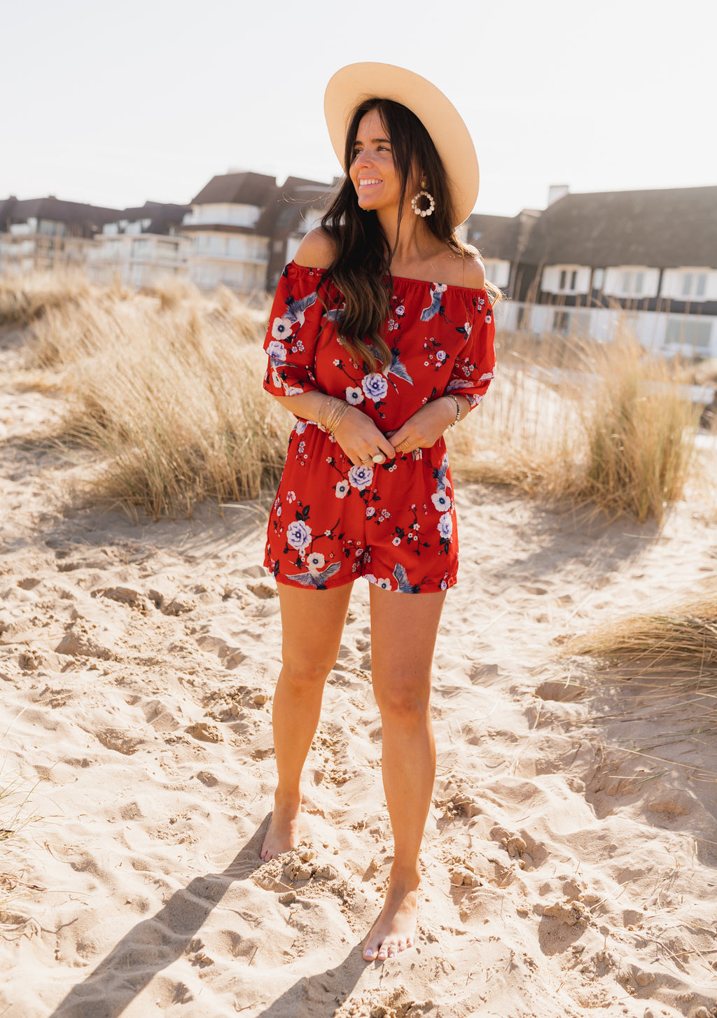 playsuit Astrid - red patterned
