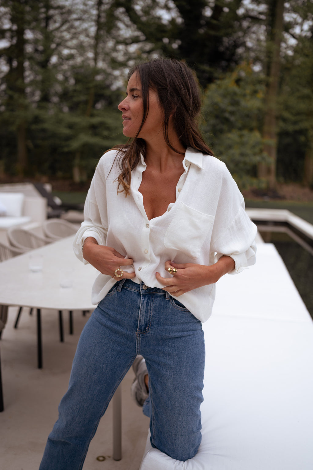 Chemise blanca - écrue en lin