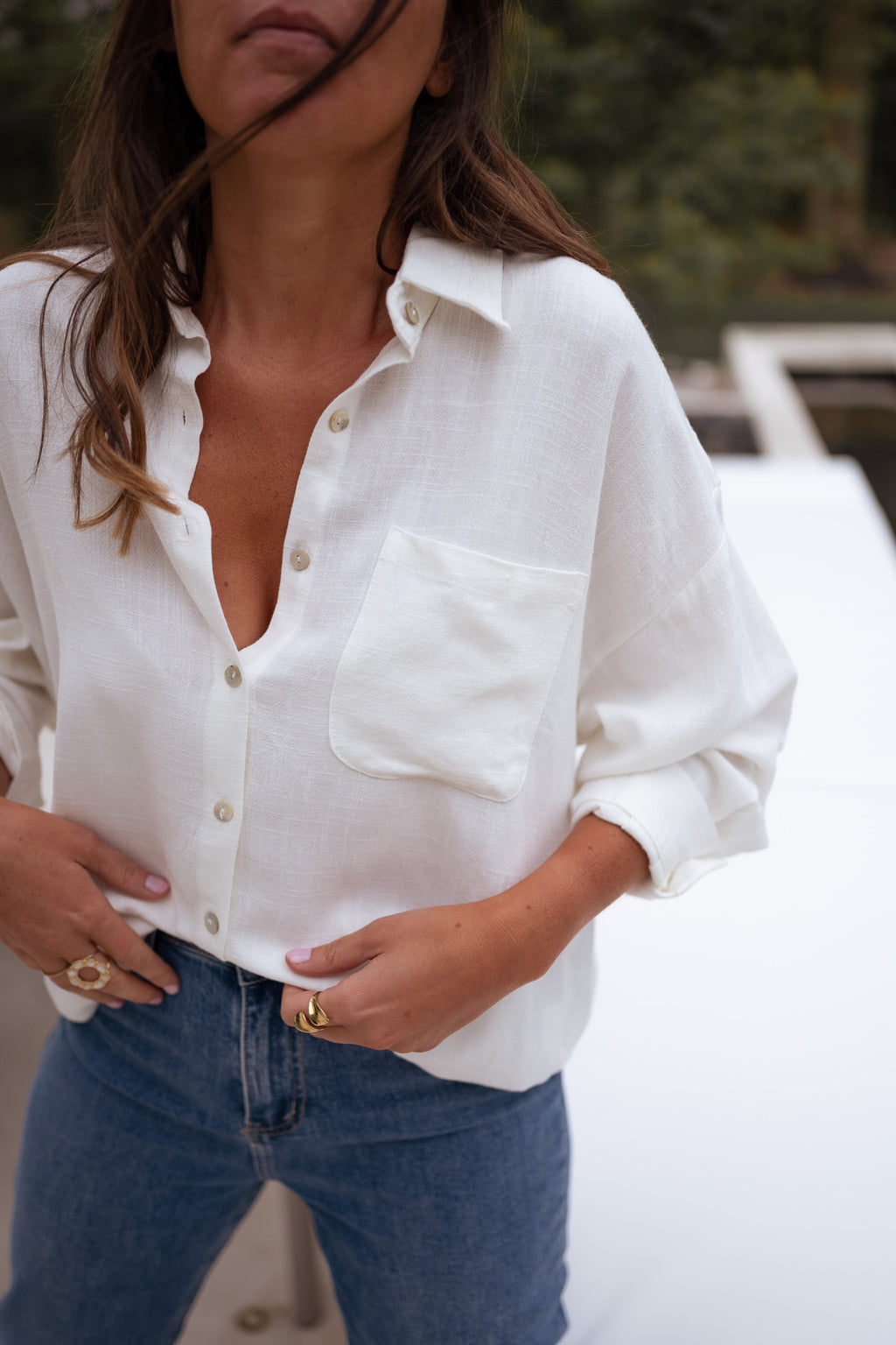 Chemise blanca - écrue en lin