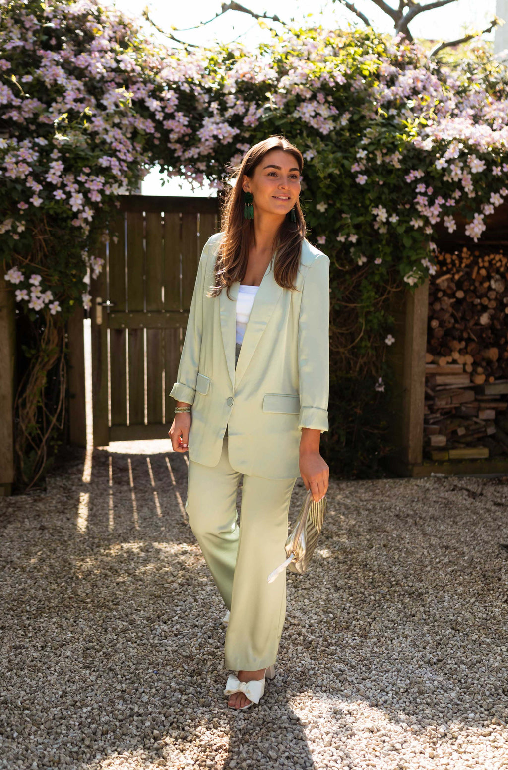 Blazer Gabriela - en satin vert d’eau