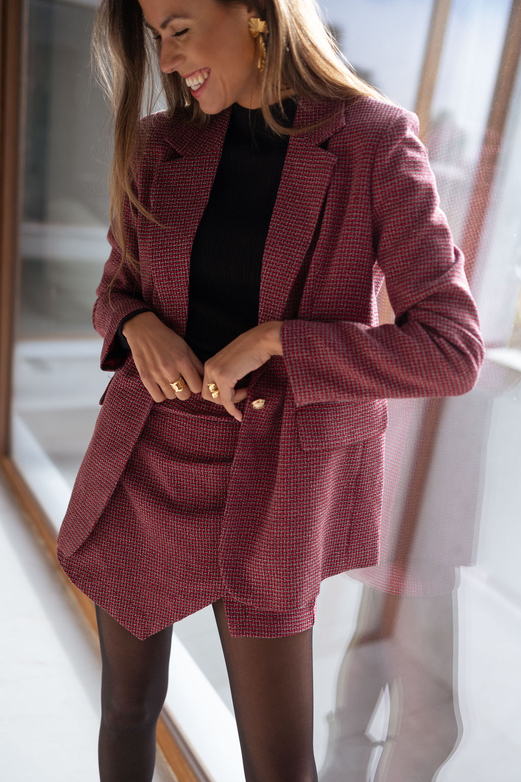 Veste Eloa - rouge à carreaux