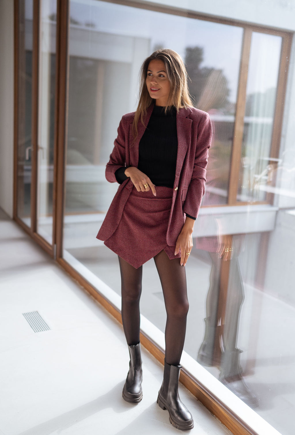 Veste Eloa - rouge à carreaux