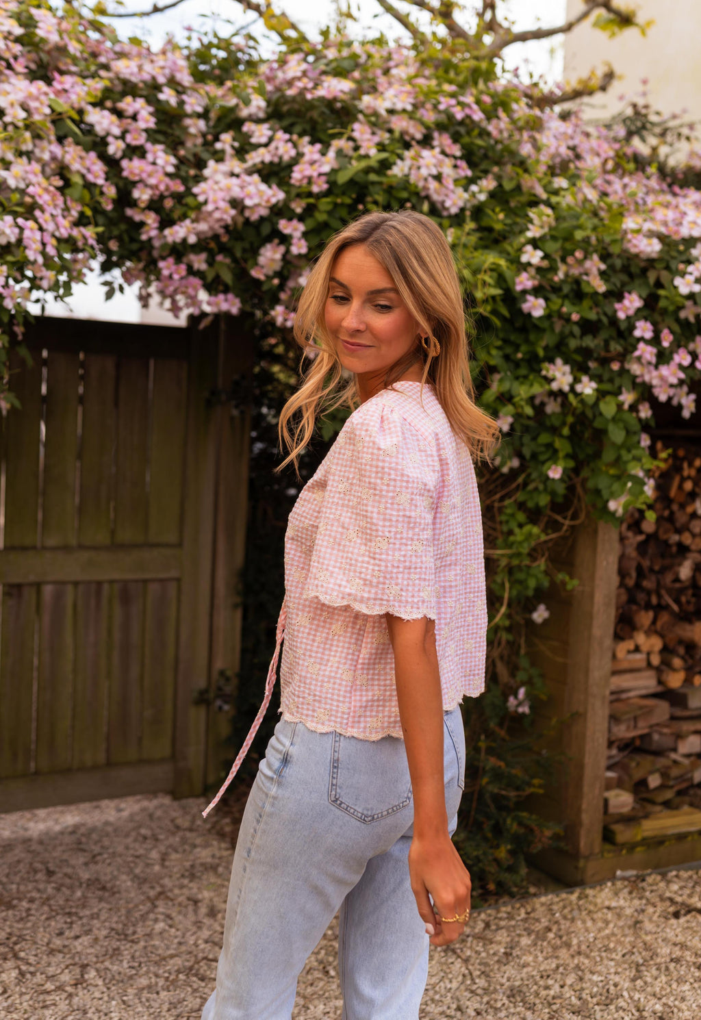 Charlotte embroidered blouse - pink