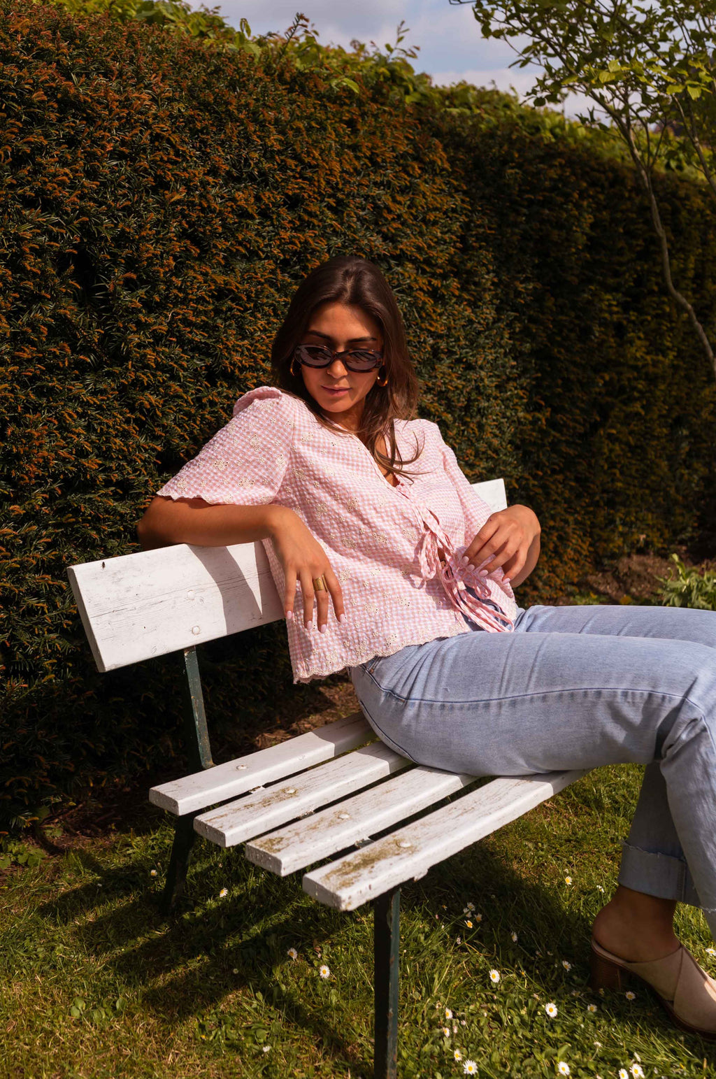 Charlotte embroidered blouse - pink