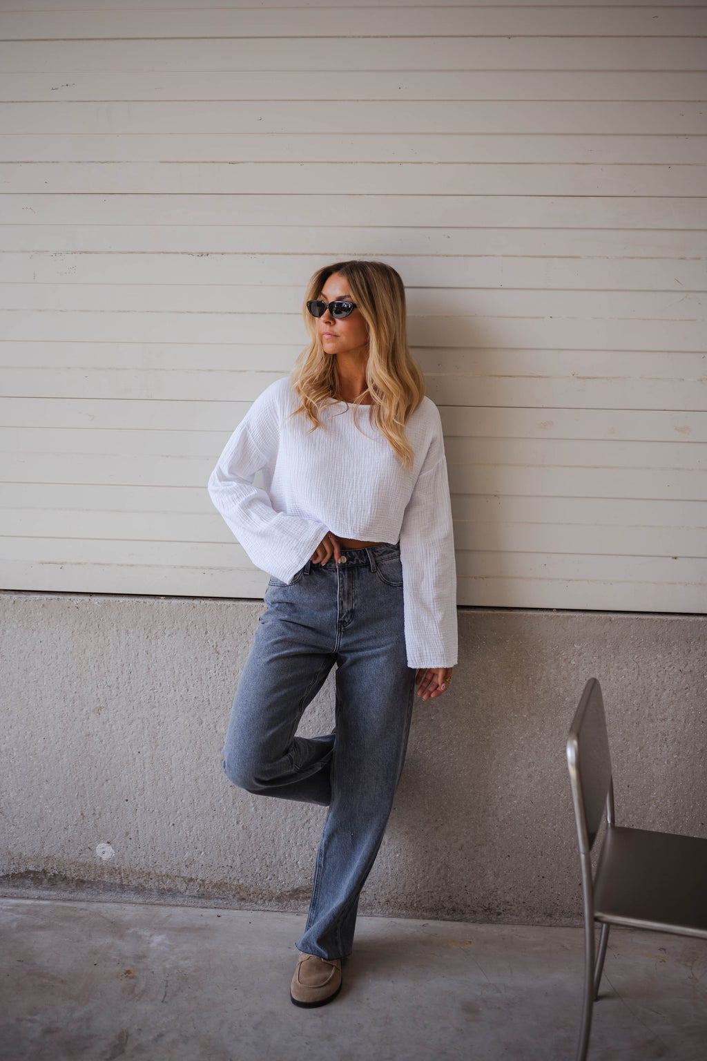 Blouse Gwendy - blanche en gaze de coton
