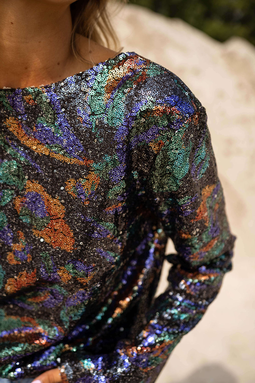 Selma blouse CREATION - With colored glitter 