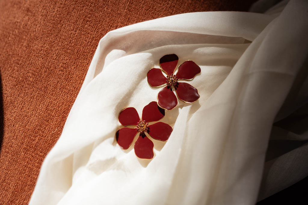 Myrla earrings - burgundy
