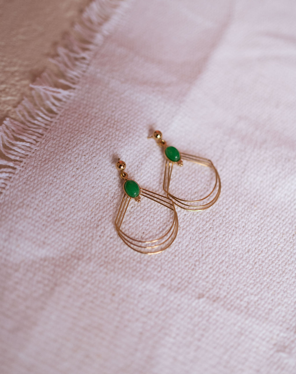 Adil earrings - Golden and green